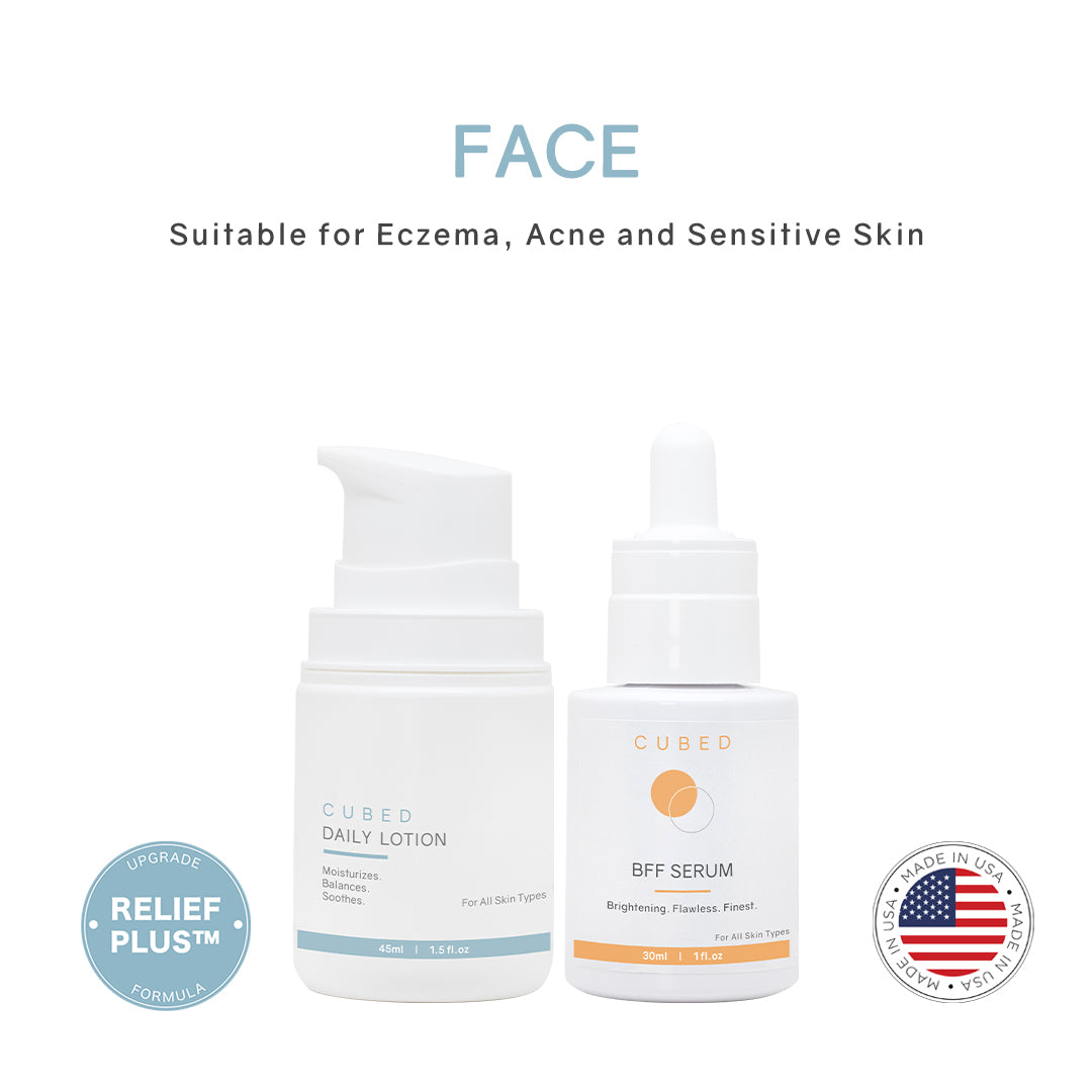 Cubed Soft & Dewy Set - Relieves redness and reduces pigmentation, whitens and enhances luster | Recommended for acne-prone and sensitive skin | Proven by over 1000 positive reviews and before & after pics