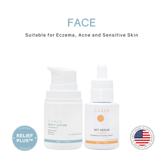 Cubed Soft & Dewy Set - Relieves redness and reduces pigmentation, whitens and enhances luster | Recommended for acne-prone and sensitive skin | Proven by over 1000 positive reviews and before & after pics